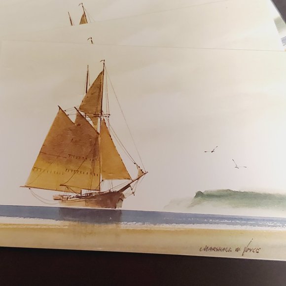 Greeting Cards 6 Red Farm Studio Drifting Schooner - Picture 2 of 4